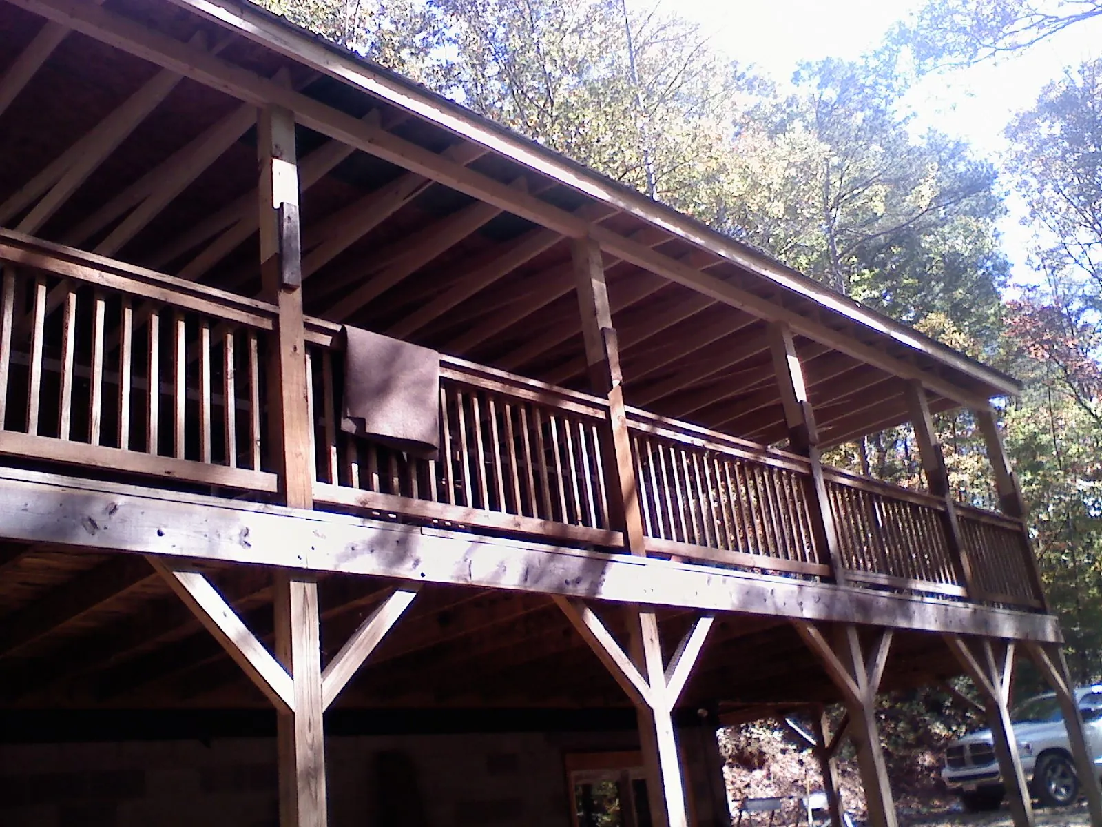 Timber framing under a new elevated porch and deck — Roof Leak Repair in Negley by Roofing Brothers